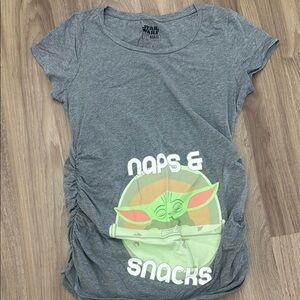 EGUC Maternity Star Wars women Gray T-Shirt with Yoda Design